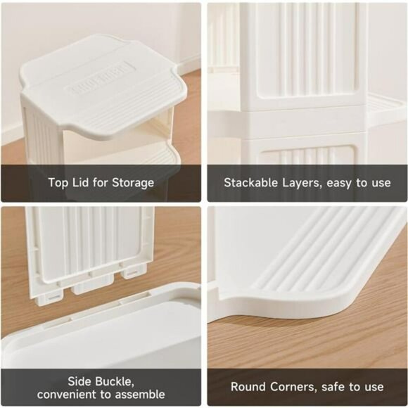 5 Tier Vertical Shoe Rack Narrow Free Standing Organizer for Closet Entryway - Picture 5 of 8